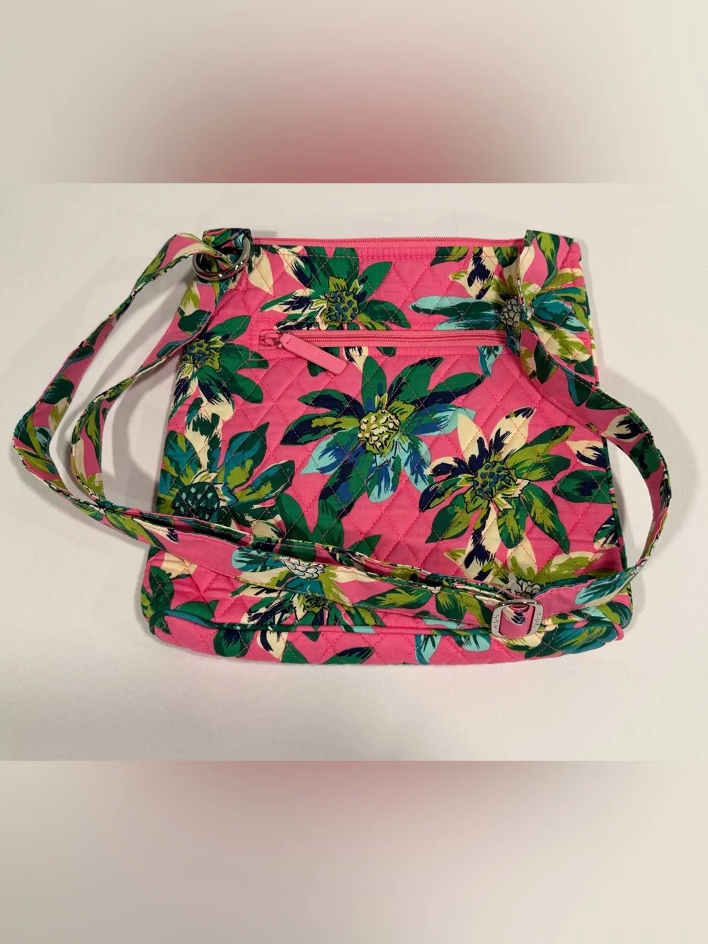 Vera Bradley Hot Pink Tropical Paradise Hipster Floral Quilted Crossbody Bag NWT
